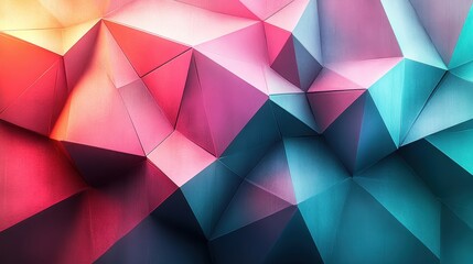 Poster - Abstract colorful low-poly background texture