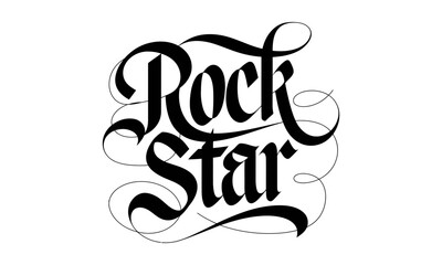 Aufkleber - Rock Star Appreciation Congratulate quote Calligraphy & Script Typography Lettering 