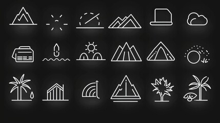 Poster - A clean and contemporary icon set with ultra-thin line art, perfectly balanced with a minimalist aesthetic.