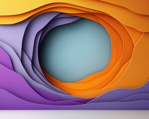 Poster - Abstract Layered Paper Design with Vibrant Colors and Smooth Gradients for Creative Backgrounds and Textures