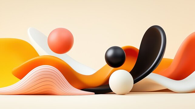 A stylish collection of abstract forms, designed with organic lines and a futuristic balance of symmetry and motion.