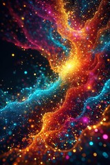 Wall Mural - a close up of a colorful galaxy with bright lights