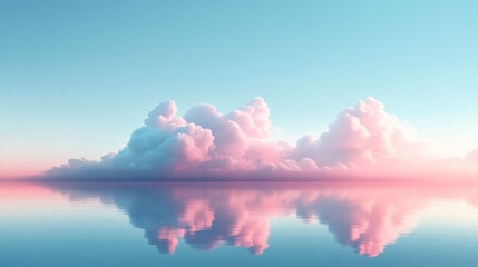 Wall Mural - pink and blue hued clouds reflected in the water