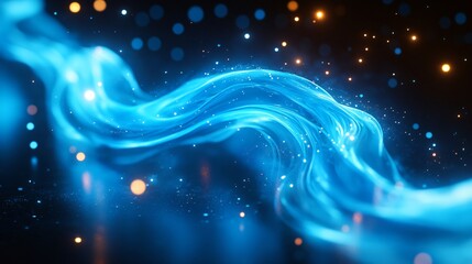Poster - Vibrant Blue Wave Design Featuring Sharp Angular Lines Intersecting Dynamically