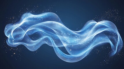 Poster - Dynamic Vibrant Blue Wave Design with Sharp Angular Lines Intersecting Across the Composition