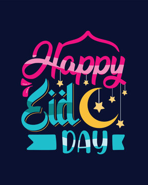 Happy eid day t shirt template