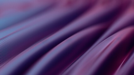 Poster - Abstract 3D waves with smooth flowing lines in blue and purple tones, creating a futuristic digital landscape.........
