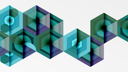 Poster - Hexagons design geometric abstract background