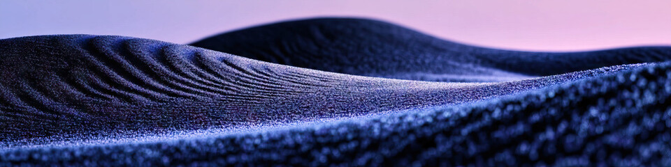 Poster - Digital Rendering of Textured Hills in Blue and Purple