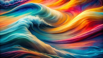 Poster - Abstract Aerial Drone Shot: Vibrant Color Waves Flowing on Smooth Surface