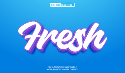 Poster - Editable 3d text style effect - Fresh  text effect Template