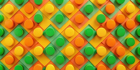 Poster - Abstract Geometric Pattern: Orange, Green, Yellow Ovals & Triangles