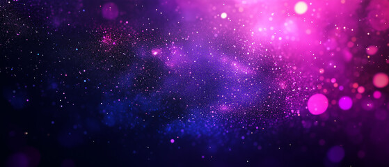 amazing purple and blue galaxy background with bokeh lights