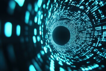 Aufkleber - Exploring digital dimensions data stream visualization virtual space abstract art futuristic environment close-up view technology concept