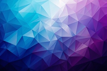 Poster - Abstract Polygon Background: Blue and Purple Low Poly Design with Copy Space