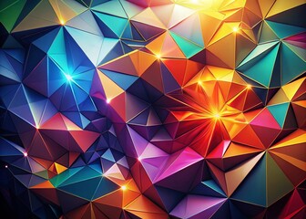 Poster - Abstract Polygon Background: Geometric Shapes, Deep Depth of Field, Modern Design