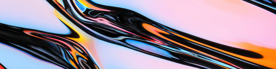 Poster - Abstract Image of Multicolored Glossy Streaks