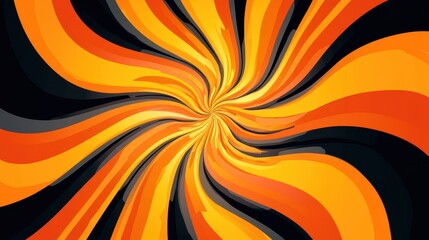 Poster - Orange and black swirl abstract background design