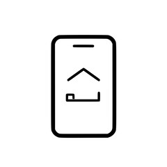 Leinwandbilder - Smartphone with a minimalist home icon displayed on the screen against a white background