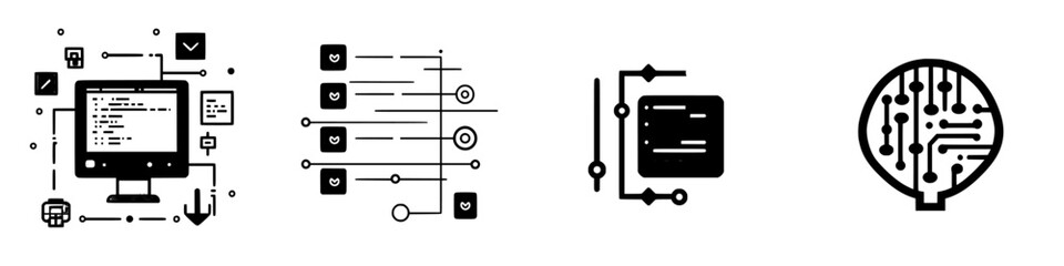 Poster - Graphic representation of technology components in programming and artificial intelligence development