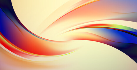 Poster - Colorful waves technology abstract peach  background