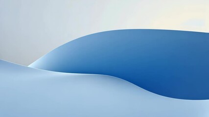 Wall Mural - Blue and white landscape with a mountain in the background. The mountain is covered in snow and the sky is clear. The scene is peaceful and serene