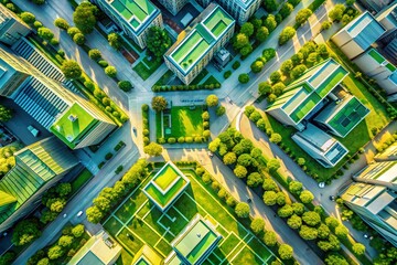 Poster - Aerial View Light Green Gradient Modern Design Background - Abstract Geometric Shapes
