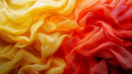 Wall Mural - luxurious silk fabric texture: abstract orange and yellow gradient background