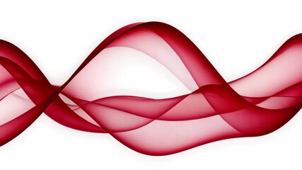 Wall Mural - Red wave is shown on a white background. The red color of the wave is dominant and it creates a sense of movement and energy. The white background provides a stark contrast to the red wave
