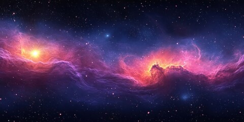 Wall Mural - nebula and stars cosmic scene in deep space high resolution digital painting
