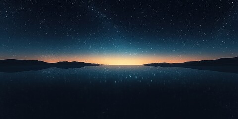Wall Mural - starry night sky texture 360 degree night desert landscape equirectangular projection hdri spherical