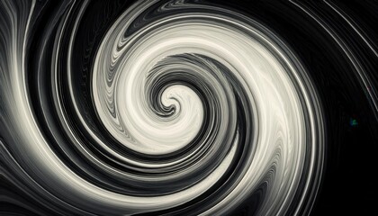 Poster - abstract black and white swirl pattern with textured spiral effect for digital art, backgrounds, or design projects

