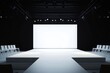 © Ikhwan - Empty fashion runway show stage, spotlight, blank screen
