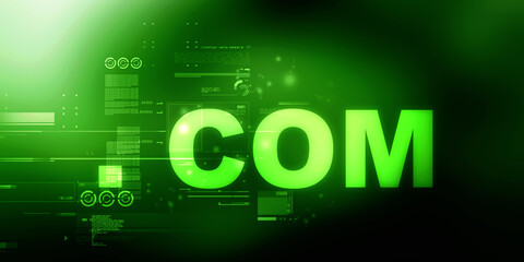 Fototapete - 2d illustration word dot com