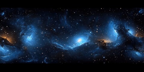 Wall Mural - cosmic nebula landscape with stars and ethereal lighting in panoramic view