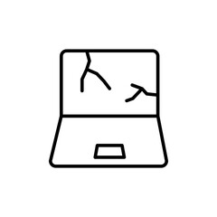 Poster - Broken monitor outline icons, minimalist vector illustration ,simple transparent graphic element .Isolated on white background