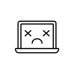 Poster - Broken monitor outline icons, minimalist vector illustration ,simple transparent graphic element .Isolated on white background