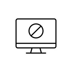 Poster - Broken monitor outline icons, minimalist vector illustration ,simple transparent graphic element .Isolated on white background