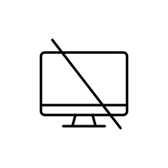 Poster - Broken monitor outline icons, minimalist vector illustration ,simple transparent graphic element .Isolated on white background