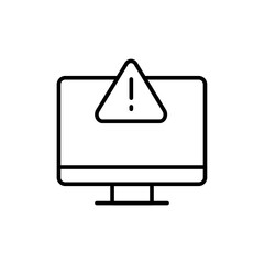 Poster - Broken monitor outline icons, minimalist vector illustration ,simple transparent graphic element .Isolated on white background
