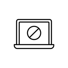 Poster - Broken monitor outline icons, minimalist vector illustration ,simple transparent graphic element .Isolated on white background