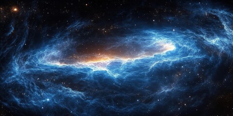 Wall Mural - cosmic landscape with nebulae and stars in digital surrealism