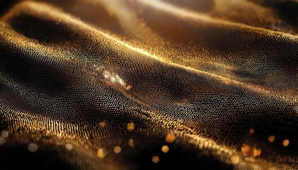 Aufkleber - golden fabric texture with shimmering metallic detail, abstract surface for luxury design, background, and art projects