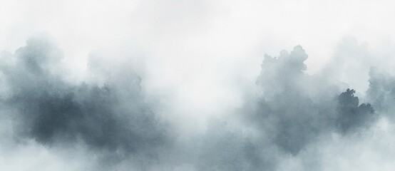 Aufkleber - Abstract Watercolor Painting Grey Background with Soft Textured Clouds and Hazy Light Vintage Design