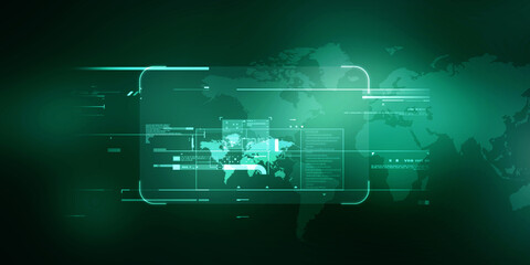 Poster - 2d illustration world map abstract background