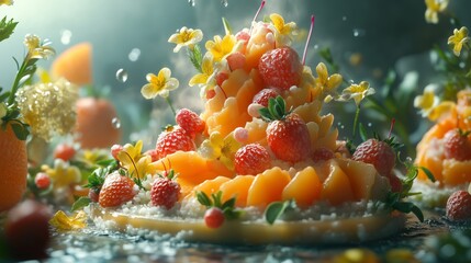 Wall Mural - A dreamy feast of summer fruits