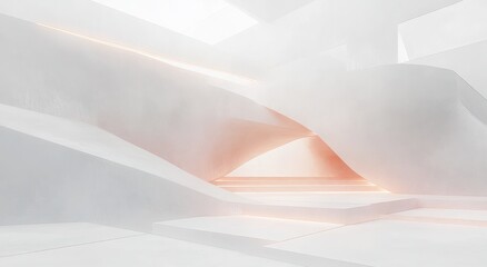 Poster - Minimalist Abstract Geometric Shapes Soft Lighting Futuristic Design