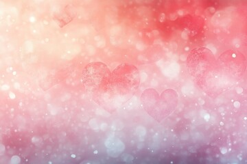 Poster - Abstract Background of Hearts in Soft Focus Dreamy Style for Valentine's Day and Women's Day Celebration