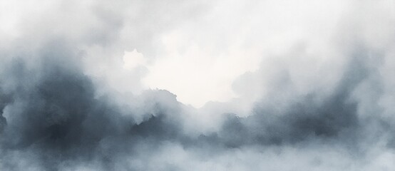 Poster - Abstract Watercolor Background in Gray and White with Soft Textured Hazy Light and Grunge Effects