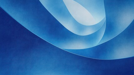 Poster - Blue Abstract Background with Curves and Striped Patterns in Modern Art Style